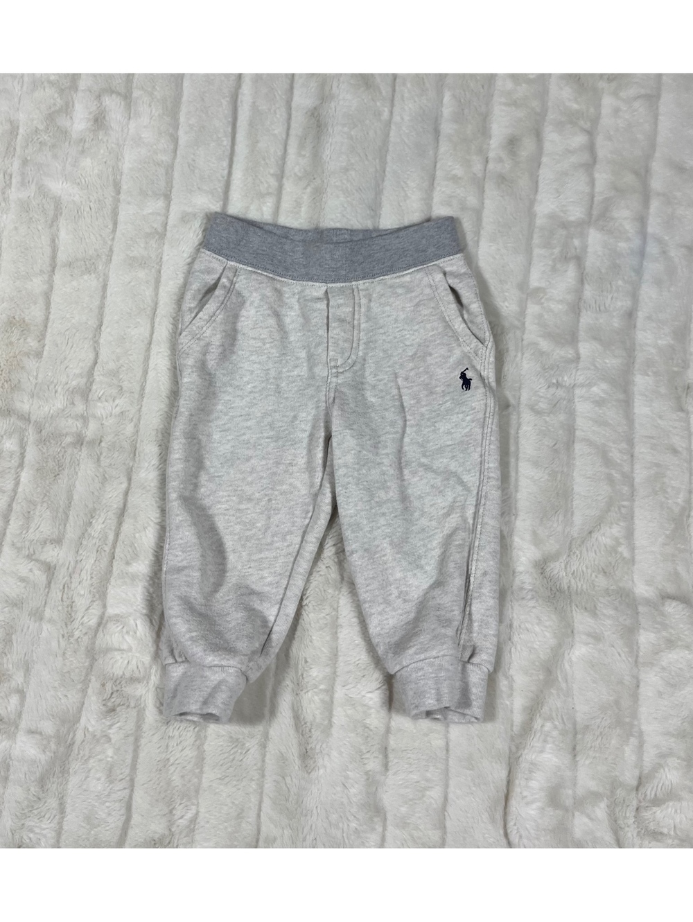 Ralph Lauren 18M Unisex Baby Toddler Boys Girls Grey Preppy Jogger Pants